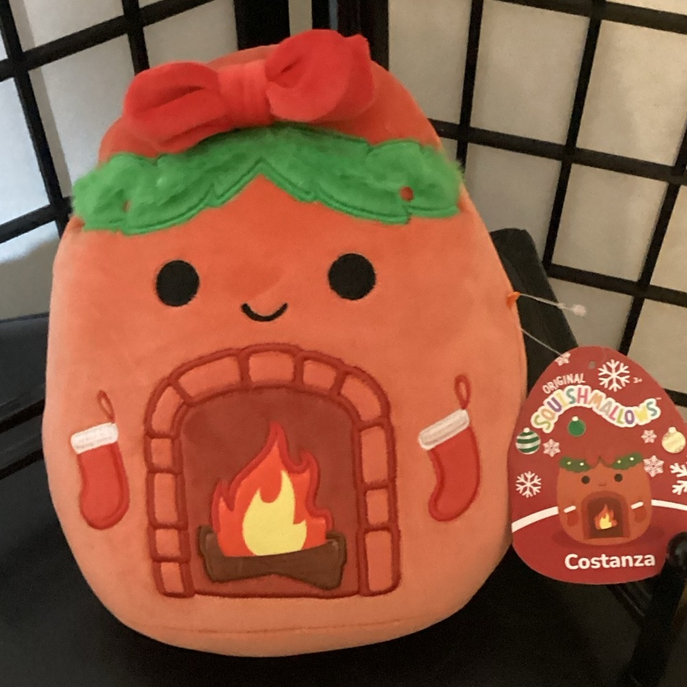 Squishmallows Costanza Holiday Fireplace Plush - Orange & Green